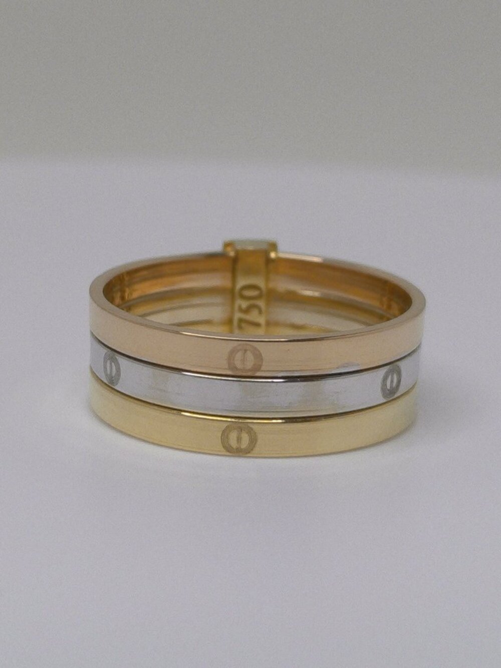 Tricolor Band Ring (Hollow Inside)